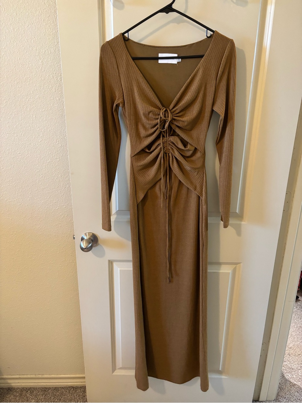 Significant Other Brown Ribbed Marie Dress Size 2 NWOT-minimalist,y2k,longsleeve - Picture 4 of 11